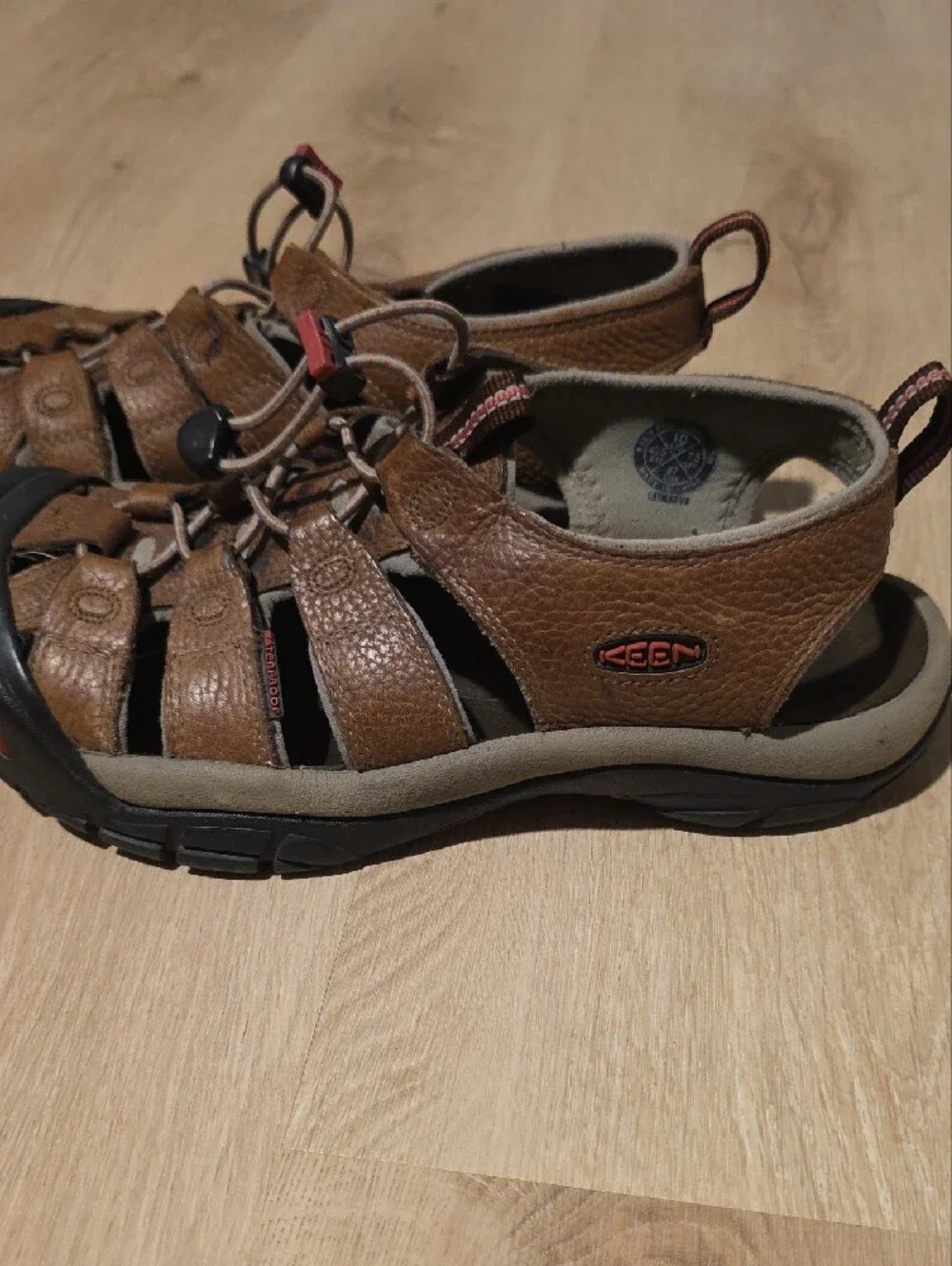 KEEN Newport Waterproof Leather Hiking Sandals Brown